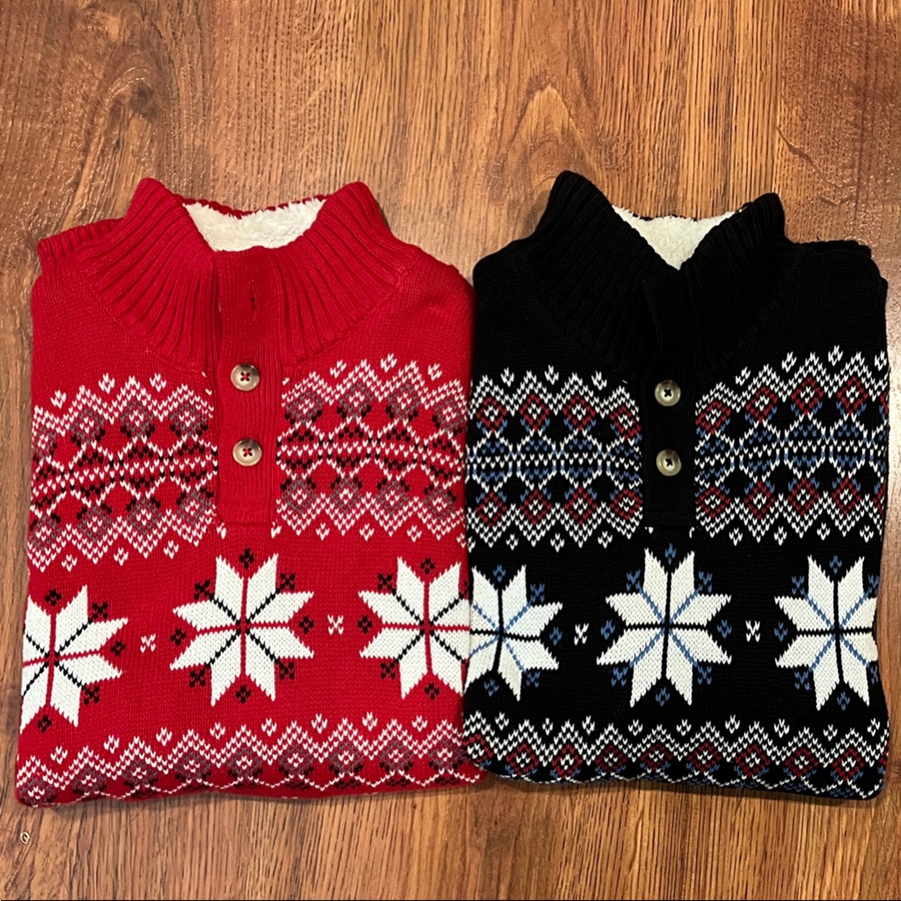Chaps Kids Nordic Sweater - Red and Black